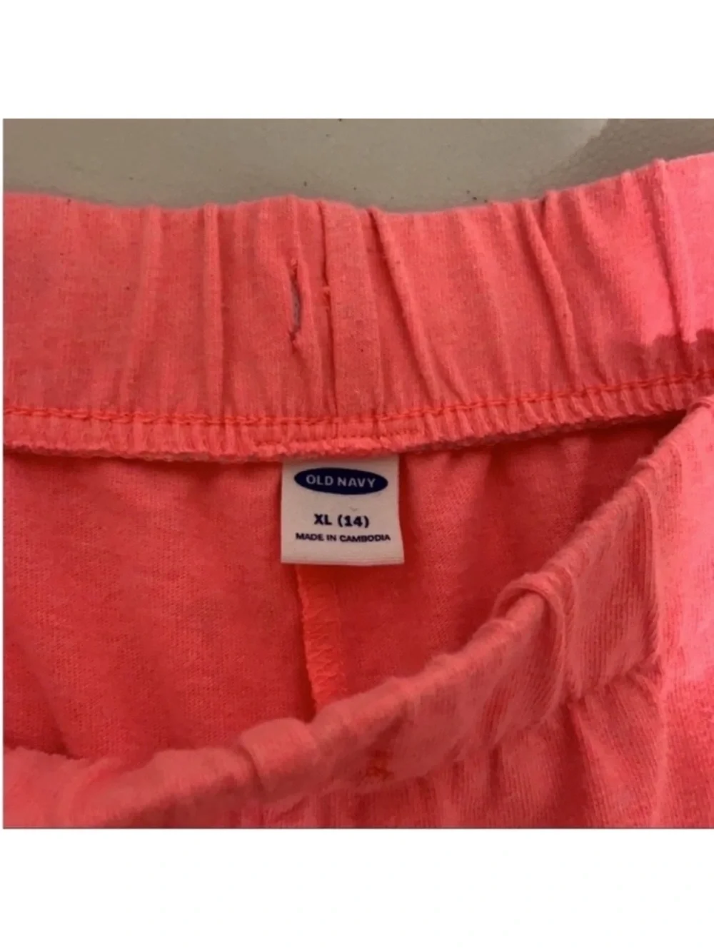 XL girls dolphins shorts hot pink with white - draw string removed